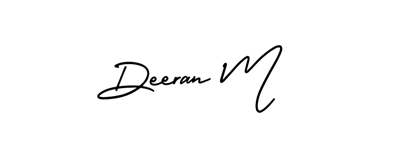 Similarly AmerikaSignatureDemo-Regular is the best handwritten signature design. Signature creator online .You can use it as an online autograph creator for name Deeran M. Deeran M signature style 3 images and pictures png