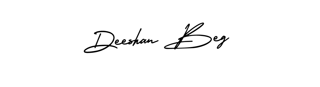 How to make Deeshan Beg name signature. Use AmerikaSignatureDemo-Regular style for creating short signs online. This is the latest handwritten sign. Deeshan Beg signature style 3 images and pictures png