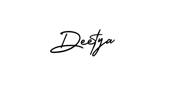 The best way (AmerikaSignatureDemo-Regular) to make a short signature is to pick only two or three words in your name. The name Deetya include a total of six letters. For converting this name. Deetya signature style 3 images and pictures png