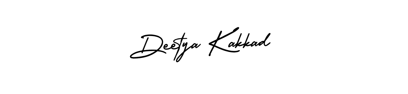 You should practise on your own different ways (AmerikaSignatureDemo-Regular) to write your name (Deetya Kakkad) in signature. don't let someone else do it for you. Deetya Kakkad signature style 3 images and pictures png