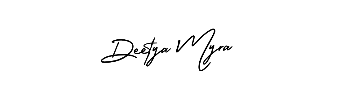 Deetya Myra stylish signature style. Best Handwritten Sign (AmerikaSignatureDemo-Regular) for my name. Handwritten Signature Collection Ideas for my name Deetya Myra. Deetya Myra signature style 3 images and pictures png