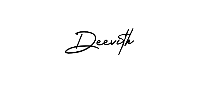 You should practise on your own different ways (AmerikaSignatureDemo-Regular) to write your name (Deevith) in signature. don't let someone else do it for you. Deevith signature style 3 images and pictures png