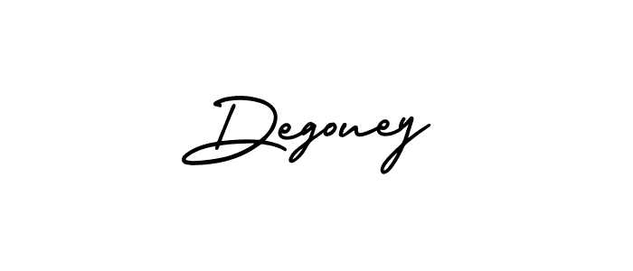 You should practise on your own different ways (AmerikaSignatureDemo-Regular) to write your name (Degouey) in signature. don't let someone else do it for you. Degouey signature style 3 images and pictures png
