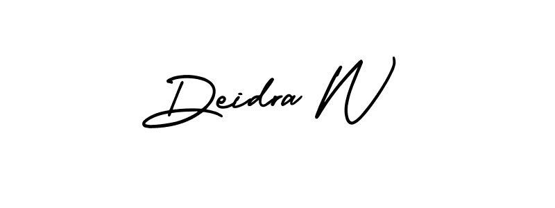 if you are searching for the best signature style for your name Deidra W. so please give up your signature search. here we have designed multiple signature styles  using AmerikaSignatureDemo-Regular. Deidra W signature style 3 images and pictures png