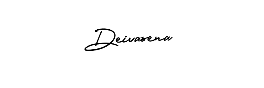 You should practise on your own different ways (AmerikaSignatureDemo-Regular) to write your name (Deivasena) in signature. don't let someone else do it for you. Deivasena signature style 3 images and pictures png