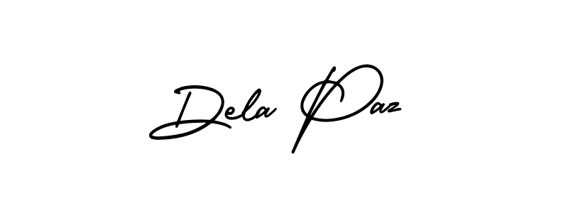 Make a beautiful signature design for name Dela Paz. With this signature (AmerikaSignatureDemo-Regular) style, you can create a handwritten signature for free. Dela Paz signature style 3 images and pictures png