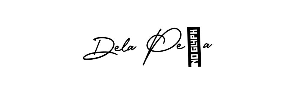 Create a beautiful signature design for name Dela Peña. With this signature (AmerikaSignatureDemo-Regular) fonts, you can make a handwritten signature for free. Dela Peña signature style 3 images and pictures png