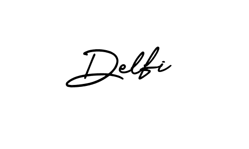 Delfi stylish signature style. Best Handwritten Sign (AmerikaSignatureDemo-Regular) for my name. Handwritten Signature Collection Ideas for my name Delfi. Delfi signature style 3 images and pictures png