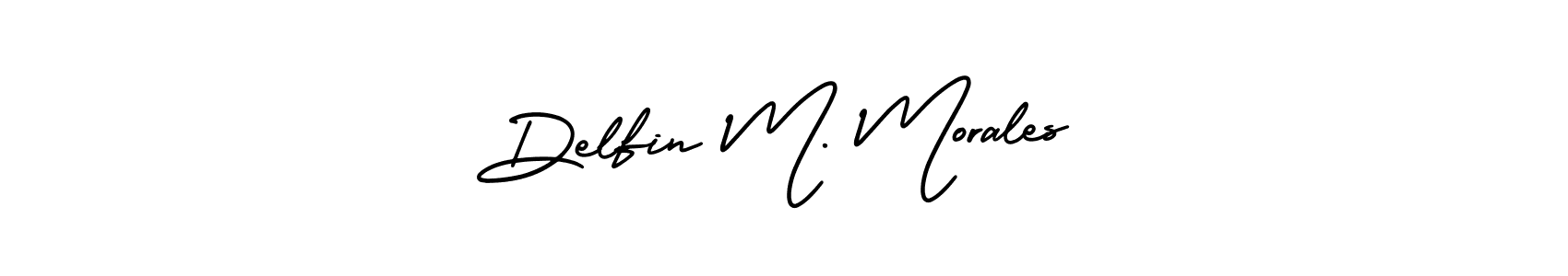 Create a beautiful signature design for name Delfin M. Morales. With this signature (AmerikaSignatureDemo-Regular) fonts, you can make a handwritten signature for free. Delfin M. Morales signature style 3 images and pictures png