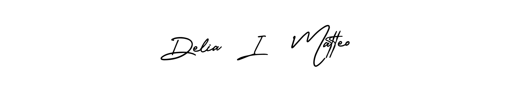 You should practise on your own different ways (AmerikaSignatureDemo-Regular) to write your name (Delia  I   Matteo) in signature. don't let someone else do it for you. Delia  I   Matteo signature style 3 images and pictures png