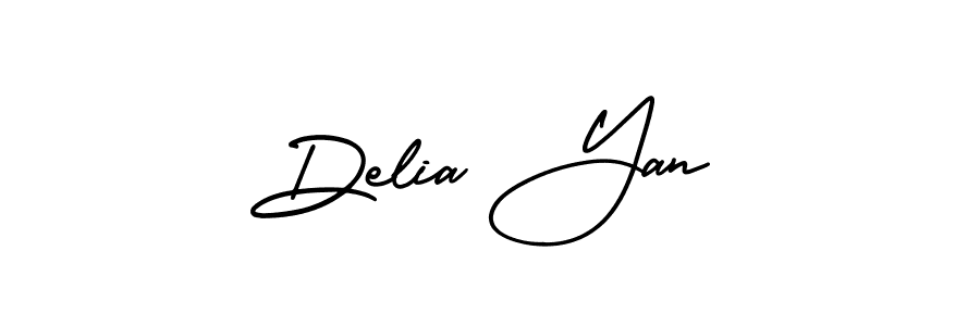 This is the best signature style for the Delia Yan name. Also you like these signature font (AmerikaSignatureDemo-Regular). Mix name signature. Delia Yan signature style 3 images and pictures png