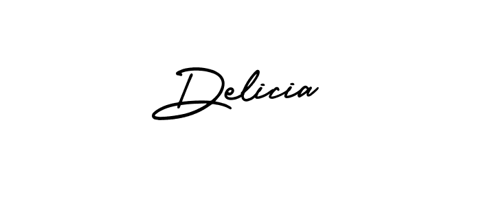 How to make Delicia signature? AmerikaSignatureDemo-Regular is a professional autograph style. Create handwritten signature for Delicia name. Delicia signature style 3 images and pictures png