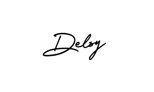Use a signature maker to create a handwritten signature online. With this signature software, you can design (AmerikaSignatureDemo-Regular) your own signature for name Delsy. Delsy signature style 3 images and pictures png