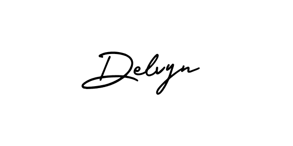 Use a signature maker to create a handwritten signature online. With this signature software, you can design (AmerikaSignatureDemo-Regular) your own signature for name Delvyn. Delvyn signature style 3 images and pictures png