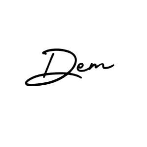 How to make Dem name signature. Use AmerikaSignatureDemo-Regular style for creating short signs online. This is the latest handwritten sign. Dem signature style 3 images and pictures png