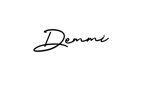 How to make Demmi name signature. Use AmerikaSignatureDemo-Regular style for creating short signs online. This is the latest handwritten sign. Demmi signature style 3 images and pictures png