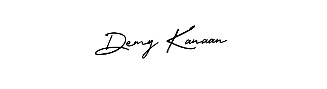 The best way (AmerikaSignatureDemo-Regular) to make a short signature is to pick only two or three words in your name. The name Demy Kanaan include a total of six letters. For converting this name. Demy Kanaan signature style 3 images and pictures png