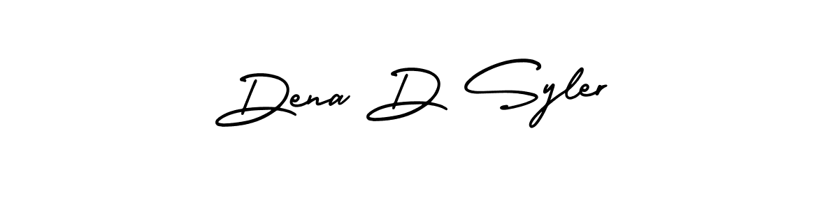 You should practise on your own different ways (AmerikaSignatureDemo-Regular) to write your name (Dena D Syler) in signature. don't let someone else do it for you. Dena D Syler signature style 3 images and pictures png