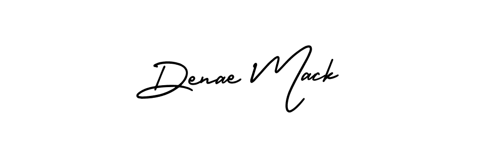 You should practise on your own different ways (AmerikaSignatureDemo-Regular) to write your name (Denae Mack) in signature. don't let someone else do it for you. Denae Mack signature style 3 images and pictures png