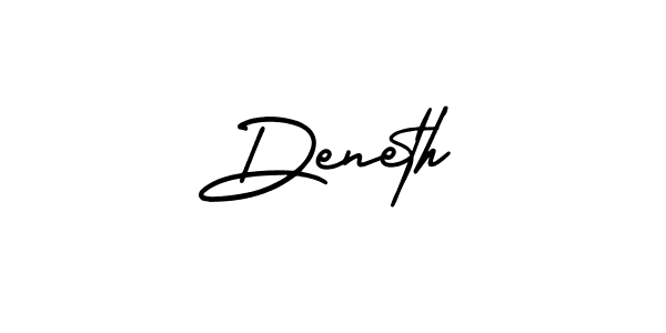 Design your own signature with our free online signature maker. With this signature software, you can create a handwritten (AmerikaSignatureDemo-Regular) signature for name Deneth. Deneth signature style 3 images and pictures png
