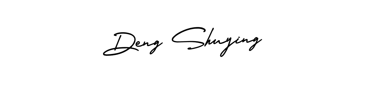 The best way (AmerikaSignatureDemo-Regular) to make a short signature is to pick only two or three words in your name. The name Deng Shuying include a total of six letters. For converting this name. Deng Shuying signature style 3 images and pictures png