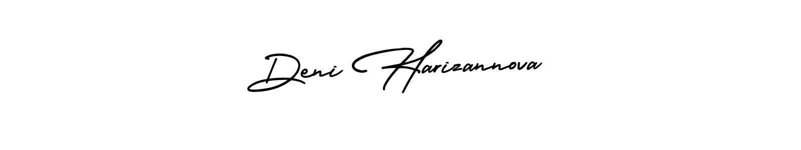 It looks lik you need a new signature style for name Deni Harizannova. Design unique handwritten (AmerikaSignatureDemo-Regular) signature with our free signature maker in just a few clicks. Deni Harizannova signature style 3 images and pictures png