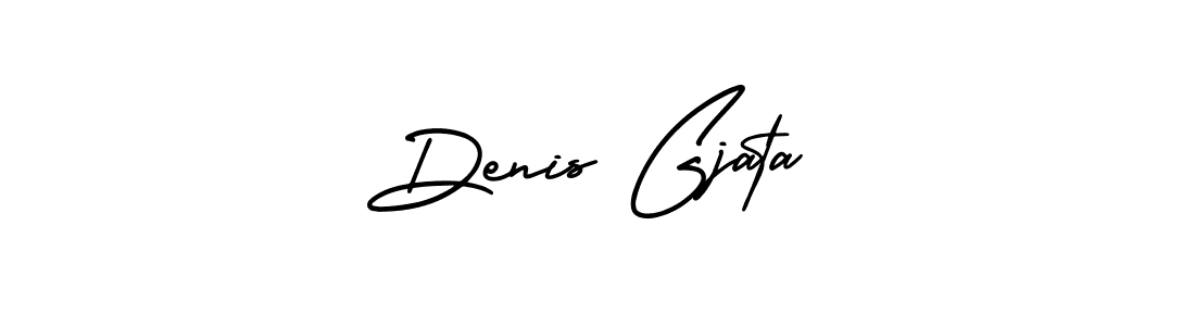 The best way (AmerikaSignatureDemo-Regular) to make a short signature is to pick only two or three words in your name. The name Denis Gjata include a total of six letters. For converting this name. Denis Gjata signature style 3 images and pictures png