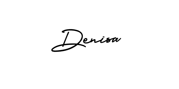 Use a signature maker to create a handwritten signature online. With this signature software, you can design (AmerikaSignatureDemo-Regular) your own signature for name Denisa. Denisa signature style 3 images and pictures png