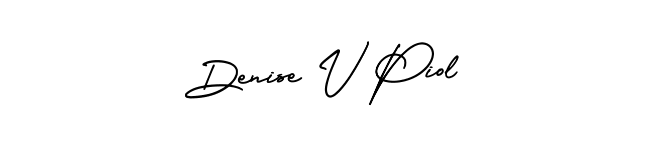 Denise V Piol stylish signature style. Best Handwritten Sign (AmerikaSignatureDemo-Regular) for my name. Handwritten Signature Collection Ideas for my name Denise V Piol. Denise V Piol signature style 3 images and pictures png