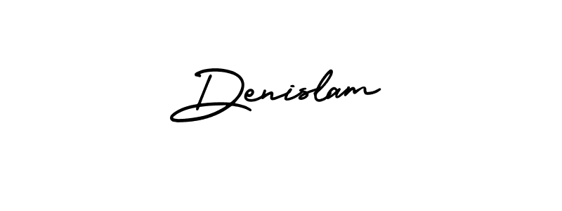 How to make Denislam name signature. Use AmerikaSignatureDemo-Regular style for creating short signs online. This is the latest handwritten sign. Denislam signature style 3 images and pictures png