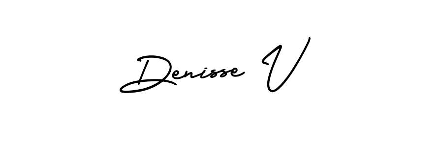 Make a beautiful signature design for name Denisse V. With this signature (AmerikaSignatureDemo-Regular) style, you can create a handwritten signature for free. Denisse V signature style 3 images and pictures png