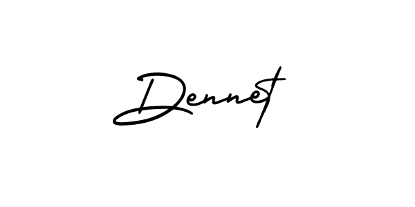 The best way (AmerikaSignatureDemo-Regular) to make a short signature is to pick only two or three words in your name. The name Dennet include a total of six letters. For converting this name. Dennet signature style 3 images and pictures png