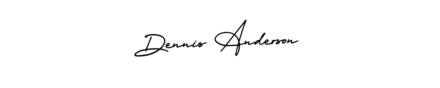 You should practise on your own different ways (AmerikaSignatureDemo-Regular) to write your name (Dennis Anderson) in signature. don't let someone else do it for you. Dennis Anderson signature style 3 images and pictures png