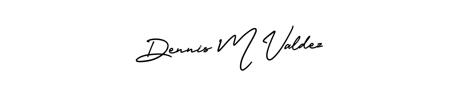 You should practise on your own different ways (AmerikaSignatureDemo-Regular) to write your name (Dennis M Valdez) in signature. don't let someone else do it for you. Dennis M Valdez signature style 3 images and pictures png