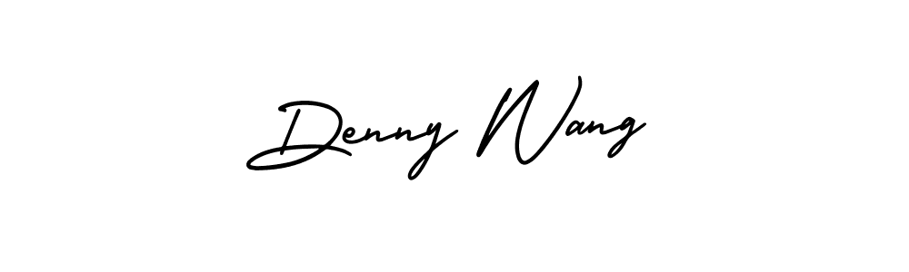 Denny Wang stylish signature style. Best Handwritten Sign (AmerikaSignatureDemo-Regular) for my name. Handwritten Signature Collection Ideas for my name Denny Wang. Denny Wang signature style 3 images and pictures png