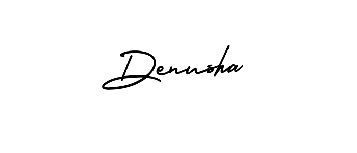 How to make Denusha signature? AmerikaSignatureDemo-Regular is a professional autograph style. Create handwritten signature for Denusha name. Denusha signature style 3 images and pictures png