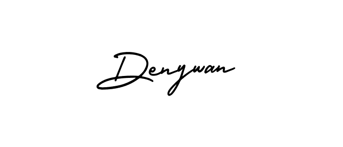 You should practise on your own different ways (AmerikaSignatureDemo-Regular) to write your name (Denywan) in signature. don't let someone else do it for you. Denywan signature style 3 images and pictures png