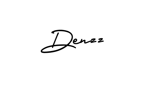 Use a signature maker to create a handwritten signature online. With this signature software, you can design (AmerikaSignatureDemo-Regular) your own signature for name Denzz. Denzz signature style 3 images and pictures png