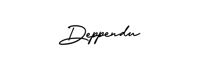 How to make Deppendu name signature. Use AmerikaSignatureDemo-Regular style for creating short signs online. This is the latest handwritten sign. Deppendu signature style 3 images and pictures png