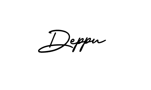 Deppu stylish signature style. Best Handwritten Sign (AmerikaSignatureDemo-Regular) for my name. Handwritten Signature Collection Ideas for my name Deppu. Deppu signature style 3 images and pictures png