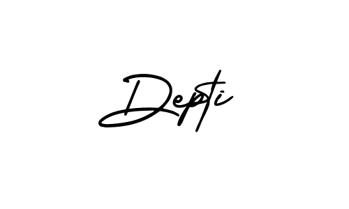 You should practise on your own different ways (AmerikaSignatureDemo-Regular) to write your name (Depti) in signature. don't let someone else do it for you. Depti signature style 3 images and pictures png