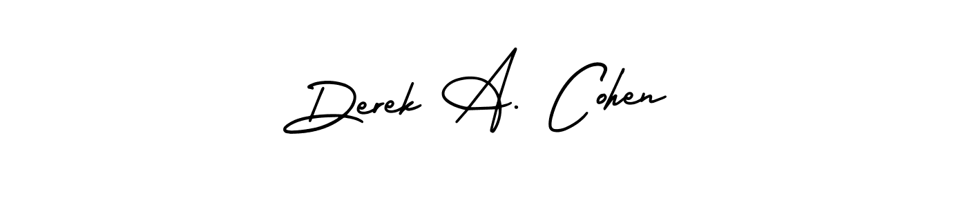 You should practise on your own different ways (AmerikaSignatureDemo-Regular) to write your name (Derek A. Cohen) in signature. don't let someone else do it for you. Derek A. Cohen signature style 3 images and pictures png