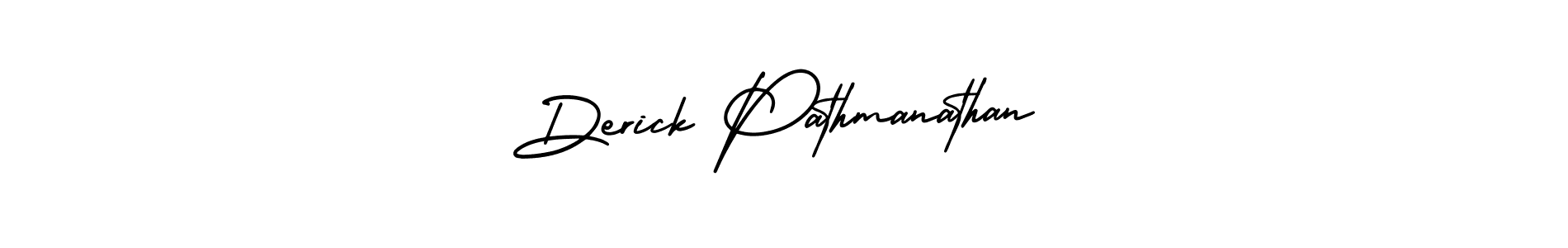 How to make Derick Pathmanathan name signature. Use AmerikaSignatureDemo-Regular style for creating short signs online. This is the latest handwritten sign. Derick Pathmanathan signature style 3 images and pictures png