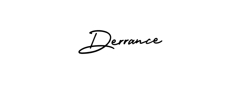 The best way (AmerikaSignatureDemo-Regular) to make a short signature is to pick only two or three words in your name. The name Derrance include a total of six letters. For converting this name. Derrance signature style 3 images and pictures png