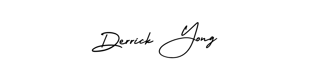 How to make Derrick Yong name signature. Use AmerikaSignatureDemo-Regular style for creating short signs online. This is the latest handwritten sign. Derrick Yong signature style 3 images and pictures png