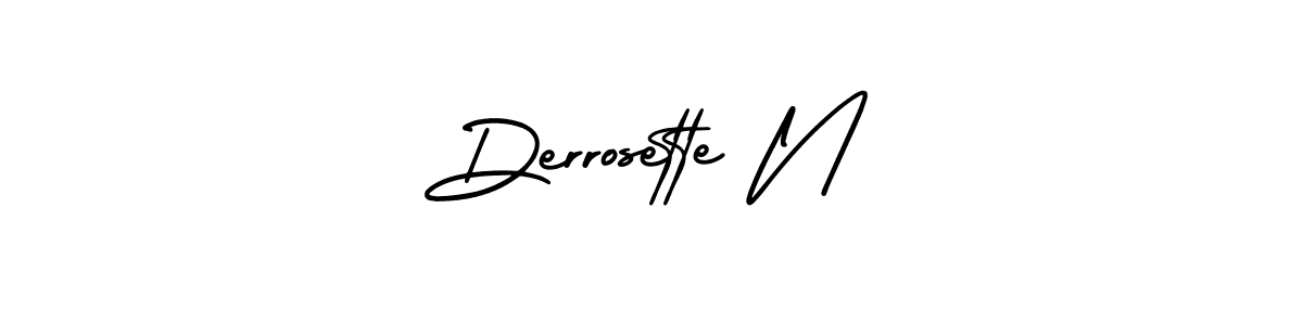 Derrosette N stylish signature style. Best Handwritten Sign (AmerikaSignatureDemo-Regular) for my name. Handwritten Signature Collection Ideas for my name Derrosette N. Derrosette N signature style 3 images and pictures png