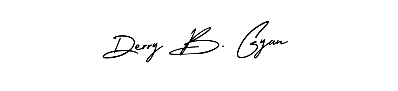 This is the best signature style for the Derry B. Gyan name. Also you like these signature font (AmerikaSignatureDemo-Regular). Mix name signature. Derry B. Gyan signature style 3 images and pictures png