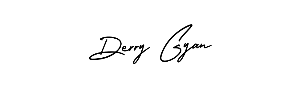 The best way (AmerikaSignatureDemo-Regular) to make a short signature is to pick only two or three words in your name. The name Derry Gyan include a total of six letters. For converting this name. Derry Gyan signature style 3 images and pictures png