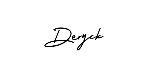 How to make Deryck name signature. Use AmerikaSignatureDemo-Regular style for creating short signs online. This is the latest handwritten sign. Deryck signature style 3 images and pictures png