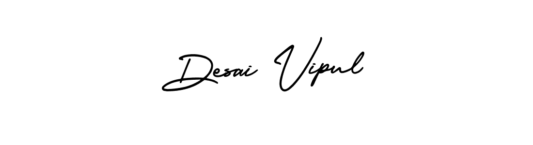 How to make Desai Vipul name signature. Use AmerikaSignatureDemo-Regular style for creating short signs online. This is the latest handwritten sign. Desai Vipul signature style 3 images and pictures png